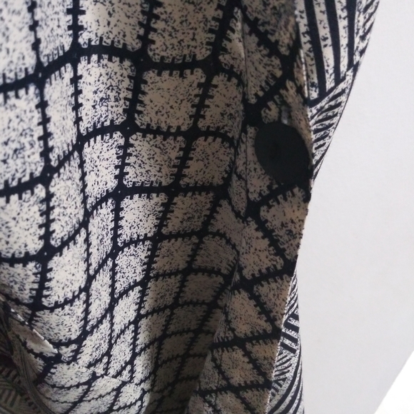 Jackpot Navy and Cream Ethnic Print Duster Sz M - Picture 3 of 6